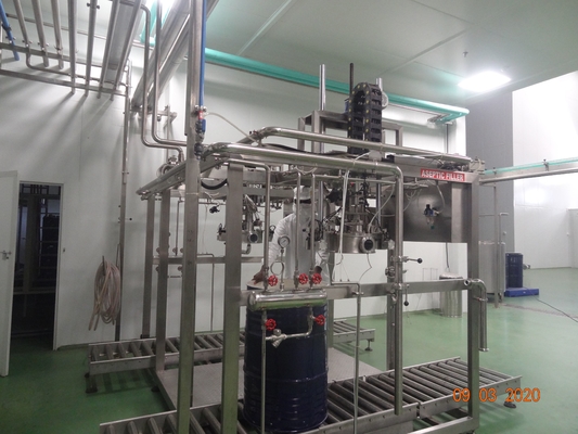 Aseptische vulmachine voor mangopulp voor aseptische zak van 220 liter