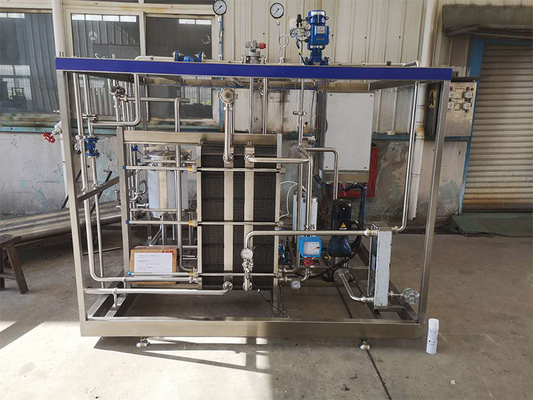 Gepersonaliseerde 0,5-20T/H pasteurisator voor sinaasappelsap / appelsap / kokosnootprocessing machine met PLC SUS304 / 316