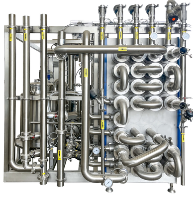 SUS304/316 UHT-sterilisator voor melk/yoghurt/eier vloeibare verwerkingslijn UHT-sterilisatiemachine met PLC-buissterilisator